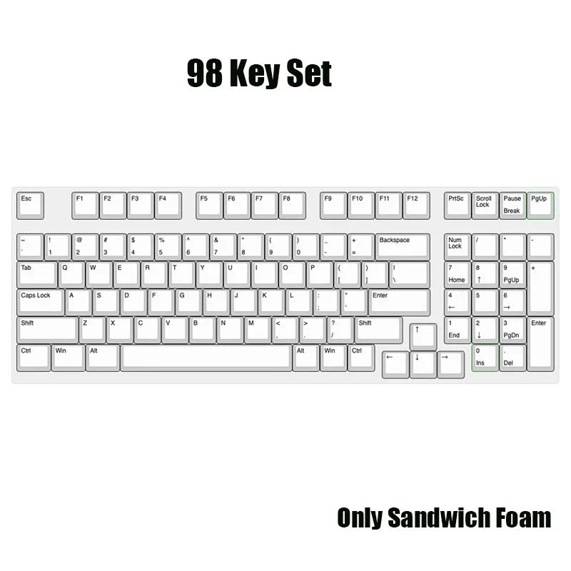Poron Sandwich Foam Keyboard Dampening Pads — Soft Sound-Absorbing Switch Dampeners for 60/61/63/64/68/75/84/87/96/98/100/104/108-Key Layouts