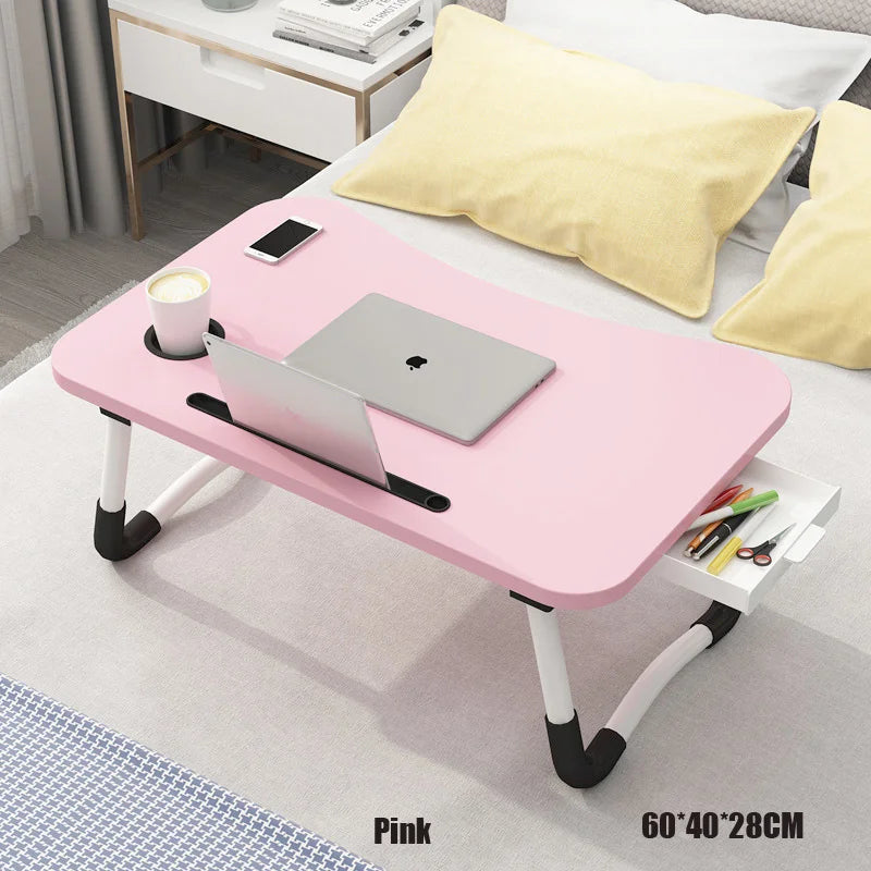 Folding Laptop Desk for Bed & Sofa — Portable Foldable Lap Tray 60 x 40 x 28 cm (23.6 x 15.7 x 11 in) for Study & Reading