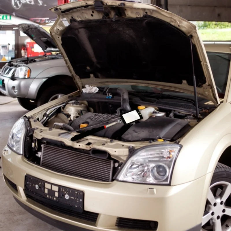 360° Telescoping Inspection Mirror with LED Light & Magnetic Tip, Extendable 9.5–28.7 in (24–73 cm) Mechanic Repair Tool