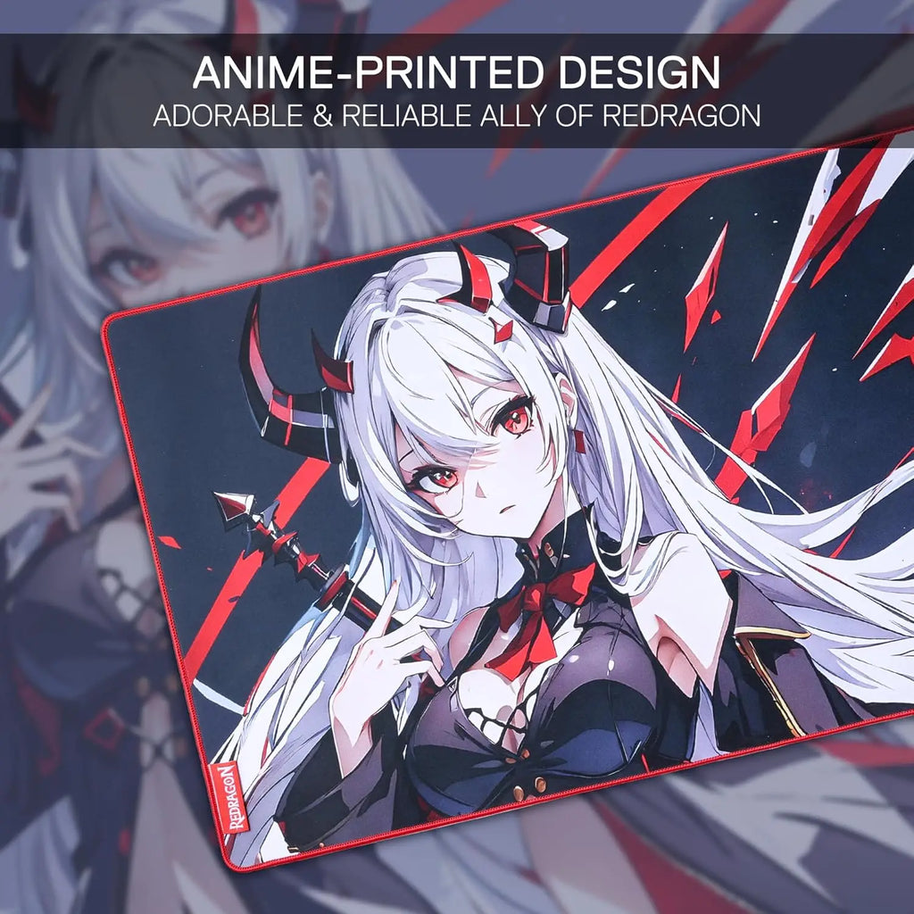 Anime Gaming Mouse Pad — Smooth Lycra Surface, Non-Slip Rubber Base, Spill-Resistant, 13×10 in (33×25 cm) & 35×16 in (89×41 cm)