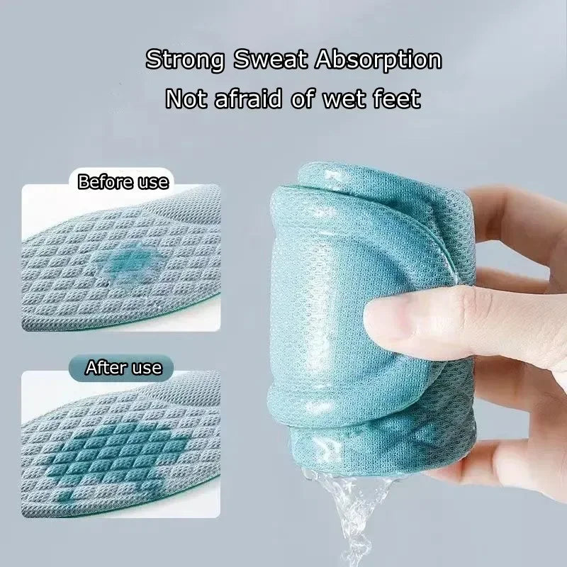 Summer Breathable Deodorant Sports Insoles – Sweat‑Absorbing, Shock‑Absorbing Shoe Inserts, Trim‑to‑Fit EU 35–46 (235–285 mm)