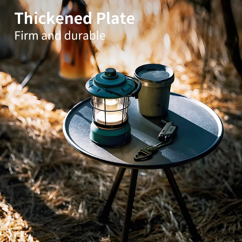 Round Folding Camping Table 2-Pack — 14.5 in (37 cm) Ultralight Portable Adjustable Height with Mesh Storage Bag for Camping, Picnic & Indoor