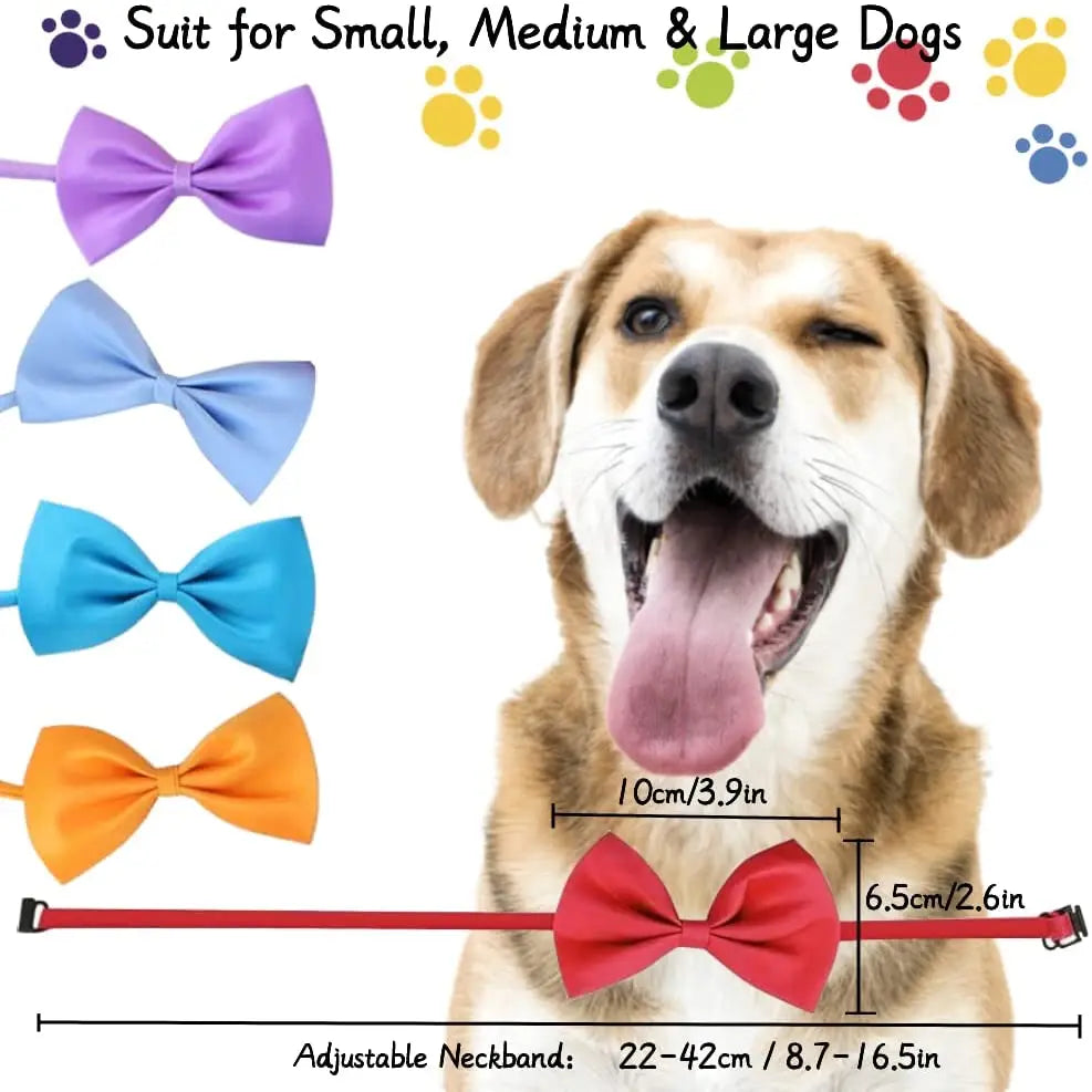 Adjustable Bow Tie Collar for Dogs & Cats - Pet Bowknot Necklace for Puppies