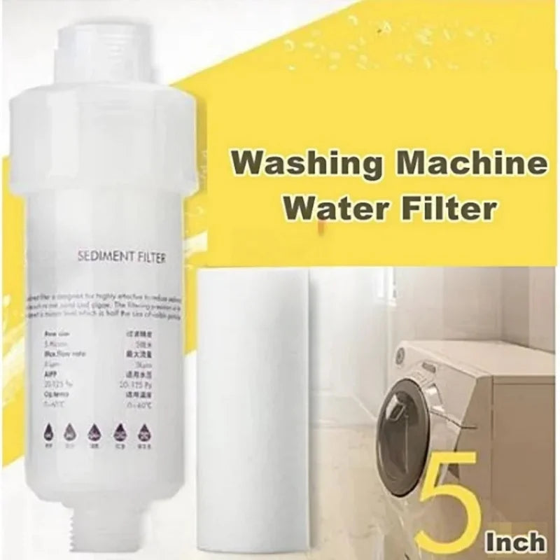 5-Inch (12.7 cm) Pre-Filter Water Filter Cartridge with Adapter - PP Cotton Sediment Filter for Faucet, Washing Machine, Shower, Toilet, Water Heater