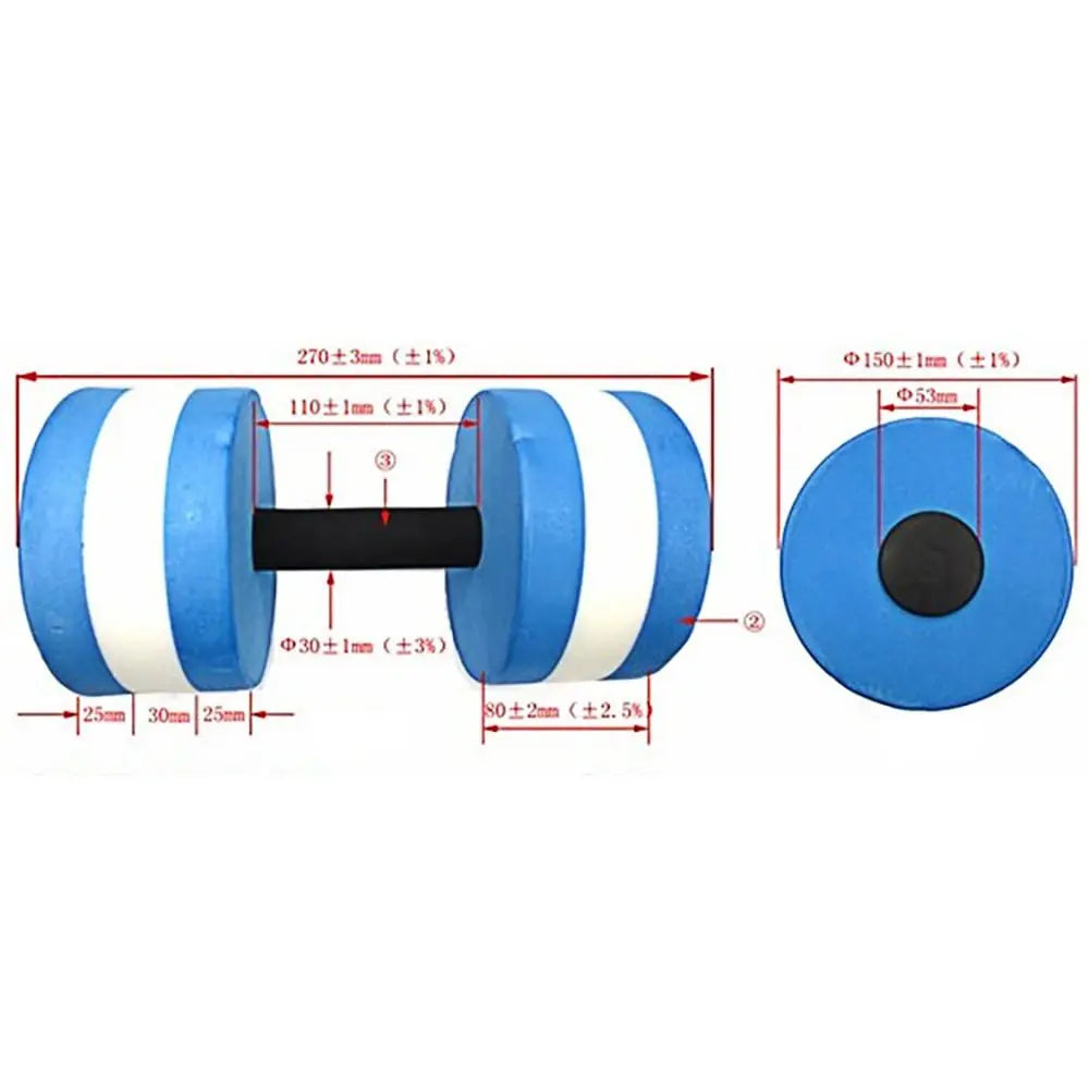 EVA Water Dumbbell – Floating Pool Aerobics Foam Dumbbell for Aquatic Fitness (10.63 in / 27 cm)