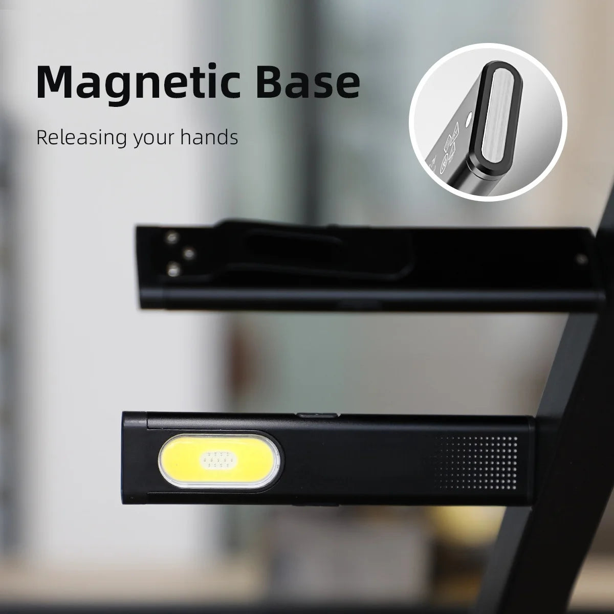 USB-C Rechargeable LED Keychain Flashlight 800 lm Mini Magnetic Waterproof Pocket Torch Work Light