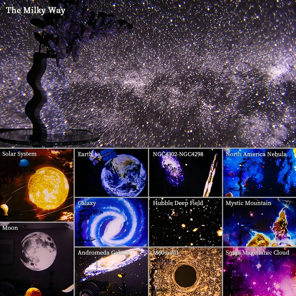 LED Galaxy Starry Sky Projector Night Light 360° Rotating Planetarium Lamp for Kids Room & Bedroom