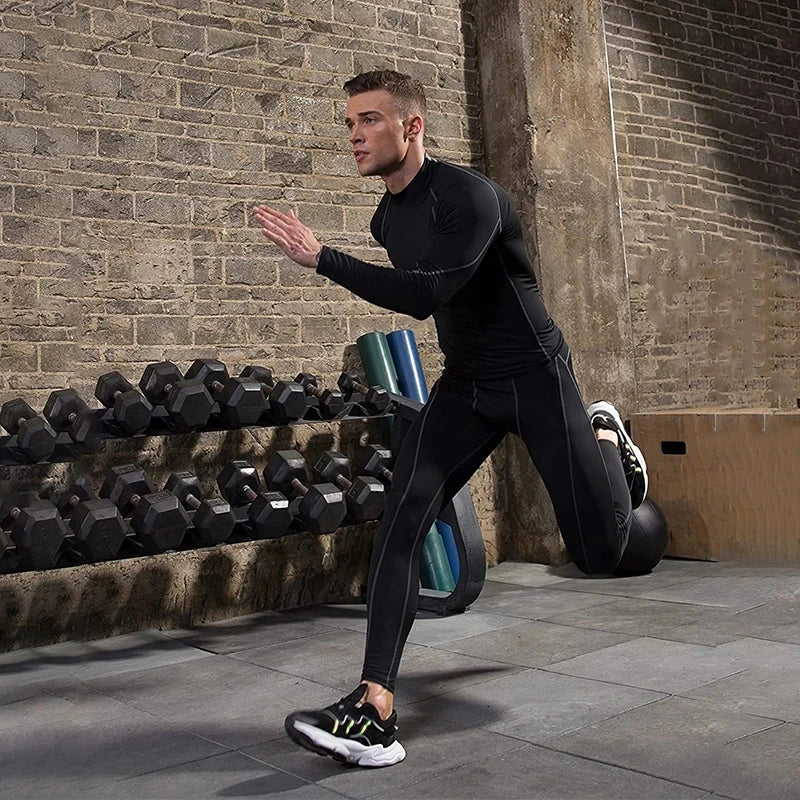Men's Compression Long Sleeve Quick-Dry Gym Shirt for Running and Fitness Rashguard