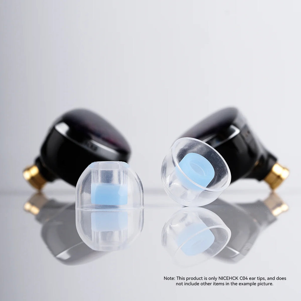 Liquid Silicone Ear Tips - Noise-Isolating Reusable Earbud Eartips, Soft Skin-Friendly Ear Caps (SS/S/M/L) Universal Fit
