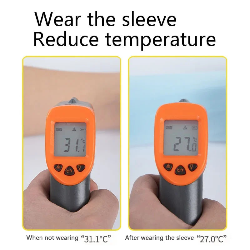 Cooling Ice Fabric Arm Sleeves - Sun Protective Sleeves for Running & Cycling - Unisex