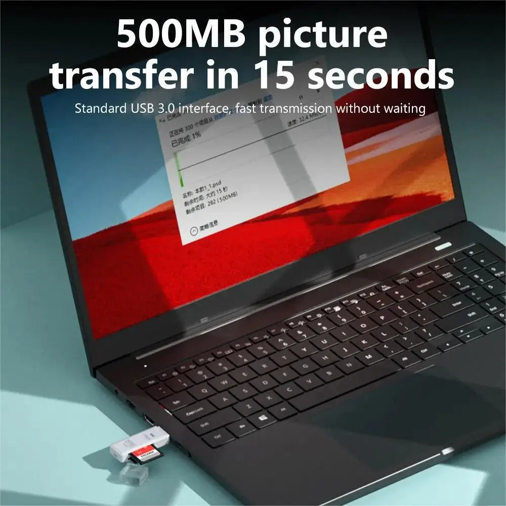 USB 3.0 2-in-1 Multi-Function Card Reader Micro SD TF & USB Flash Drive Adapter for PC Laptop