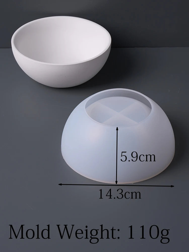 Round Silicone Mold for Concrete Bowls – DIY Candle Vessel, Flowerpot & Home Decor Craft Mold