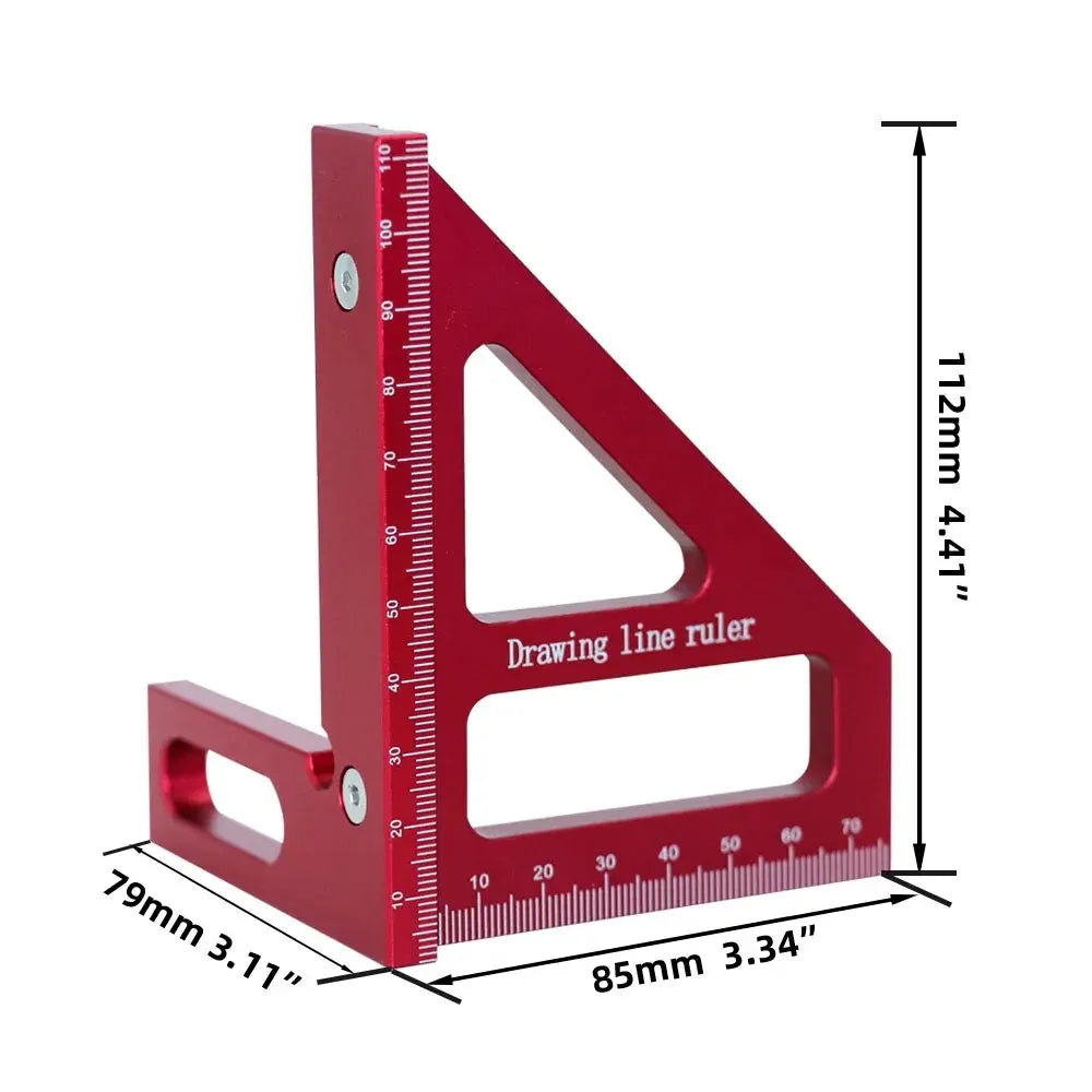 Carpenter Multi-Angle Square Protractor Ruler Aluminum/Plastic 45/90 Degree Woodworking Layout & Height Gauge