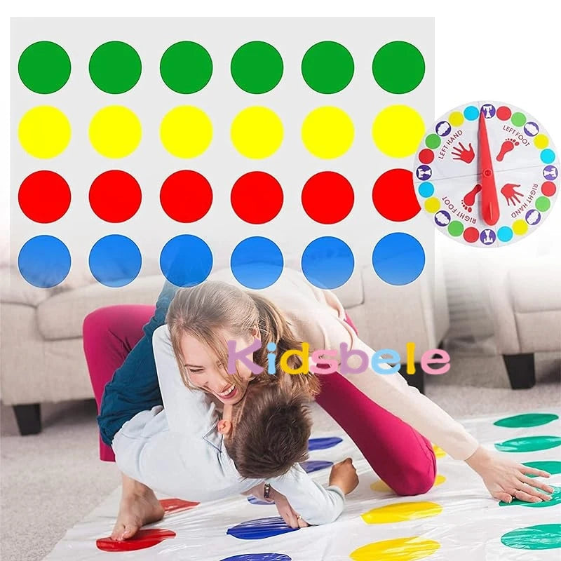 Twister Game Play Mat with Spinner – 63 x 43 in (160 x 110 cm) Indoor & Outdoor Family Party Game, Parent-Child Interactive Toy