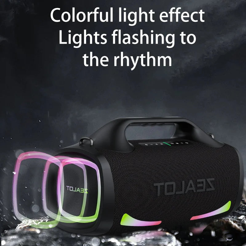 100W Wireless Bluetooth Portable Outdoor Speaker with Subwoofer, 24000mAh Fast-Charging, Dual Pairing, HiFi Bass, Waterproof