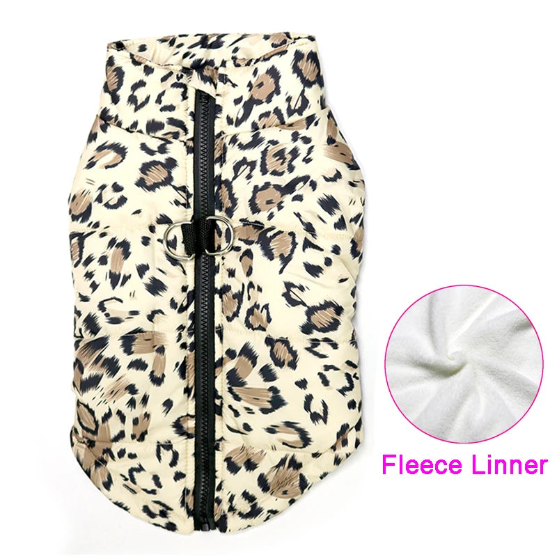 Waterproof Padded Dog Vest Jacket Zipper Puffer Coat for Small, Medium & Large Dogs Pug Chihuahua French Bulldog