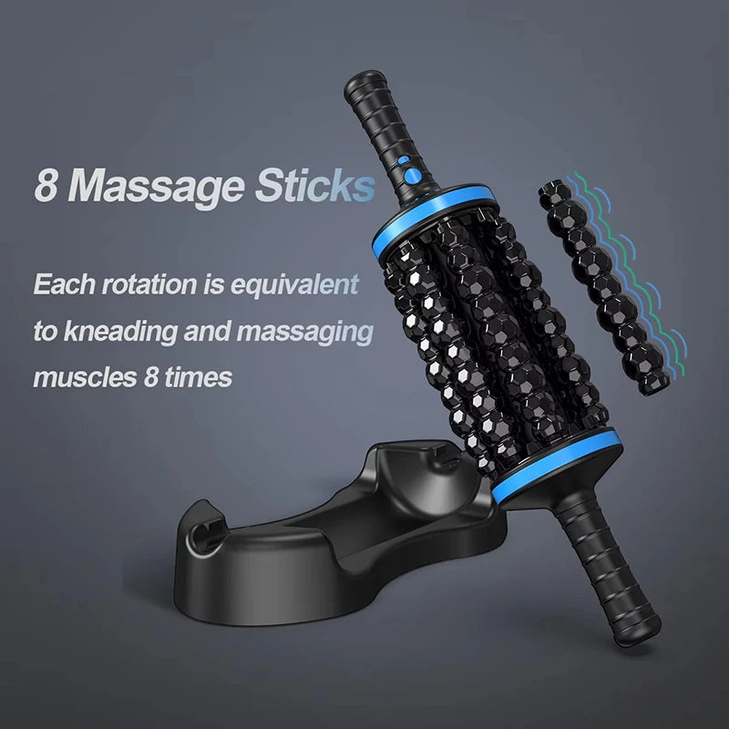 Cordless 360° Rolling Percussive Body Massager – USB-C Rechargeable 5-Speed Handheld Muscle Relaxer for Back, Legs & Feet