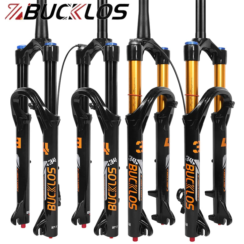 MTB Air Suspension Fork 140mm Travel (5.5in) - 26/27.5/29-inch Wheels - 9x100mm QR Axle - 34mm Stanchion, 28.6mm Steerer