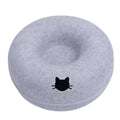 2-in-1 Felt Donut Cat Bed & Tunnel — Foldable Felt Nest with Breather Hole — M 50x50x20 cm (19.7x19.7x7.9 in) / L 60x60x28 cm (23.6x23.6x11.0 in)