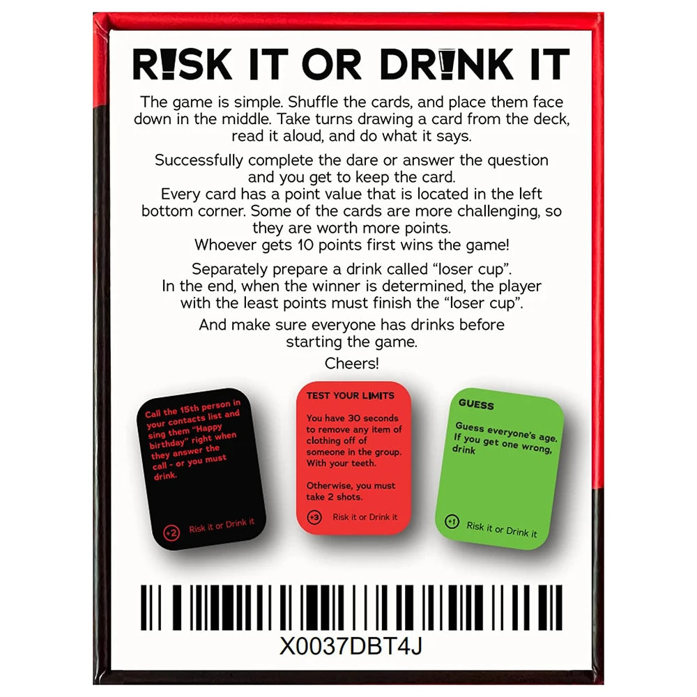 Risk It or Drink It Party Card Game - Adult Drinking Game for College Pregame, Dares & Challenges