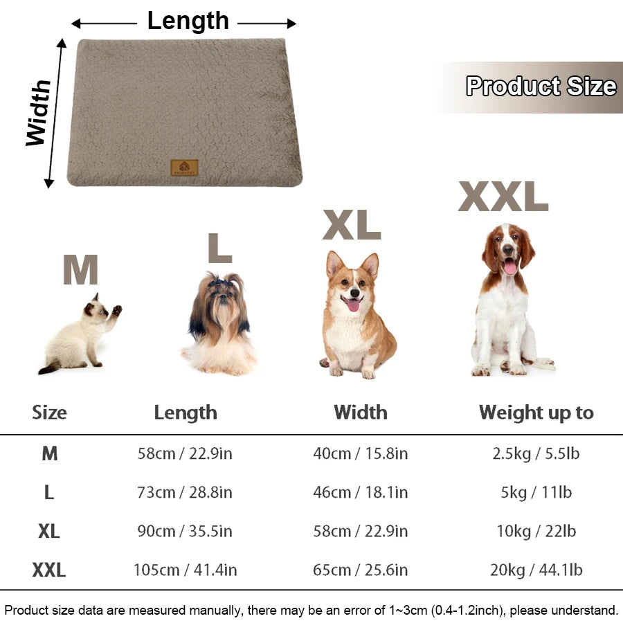 Short Plush Removable Washable Pet Bed - High Elasticity Non-Collapse Cushion for Small and Medium Dogs and Cats