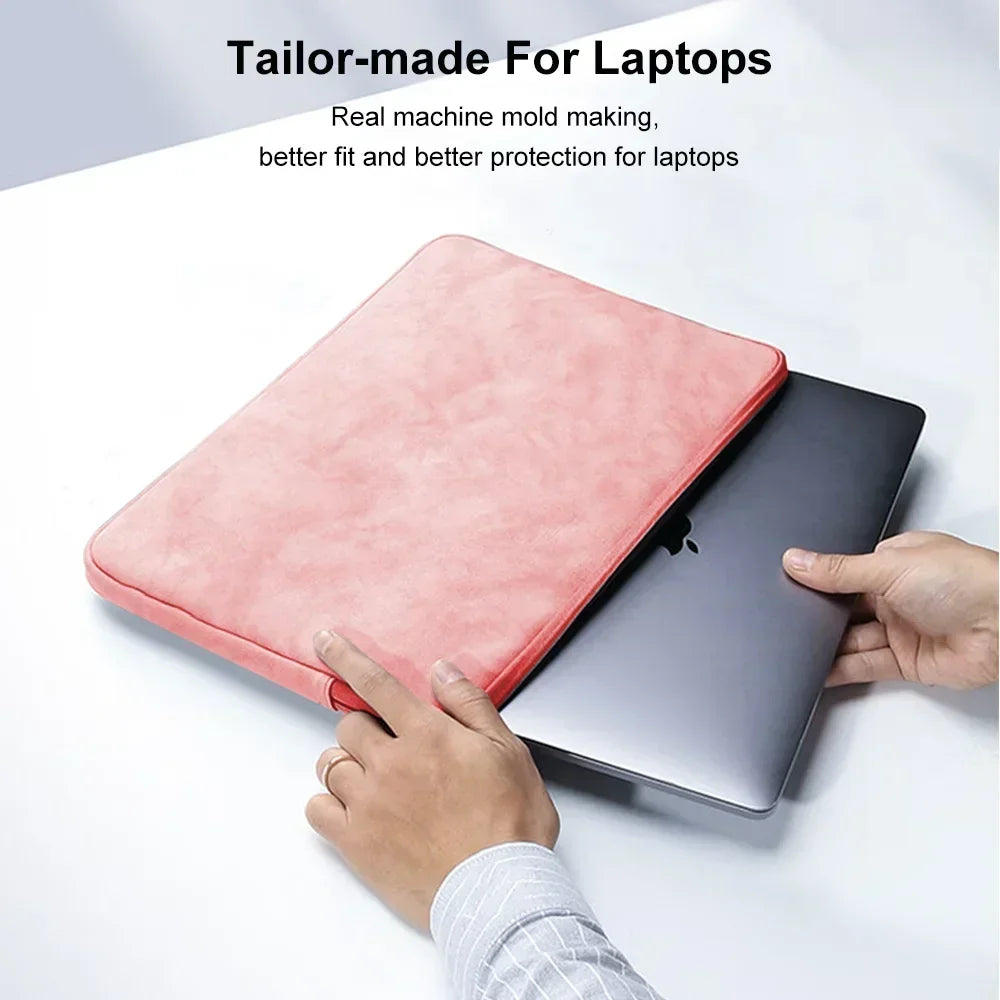 Water-Resistant PU Laptop Sleeve Slim Protective Case for 12/13/14/15/15.6/16-Inch Notebooks