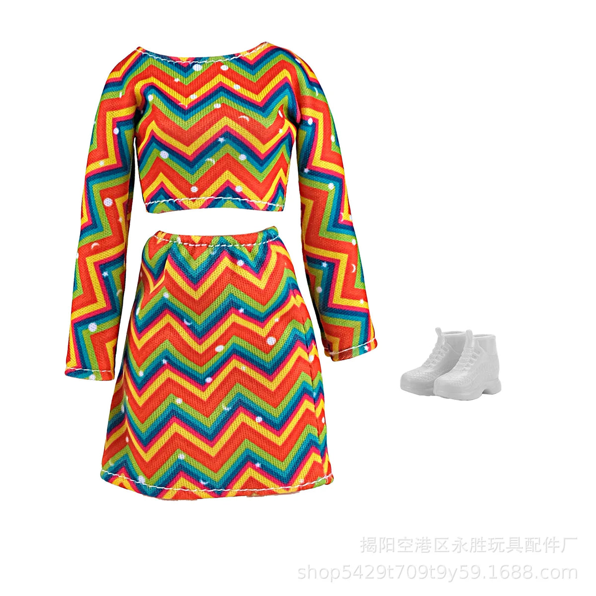 1-Set Doll Clothes for 28–30 cm (11–11.8 in) Fashion Dolls — Colorful Tops, Shorts, Skirt, Shoes & Necklace (BJD Compatible)