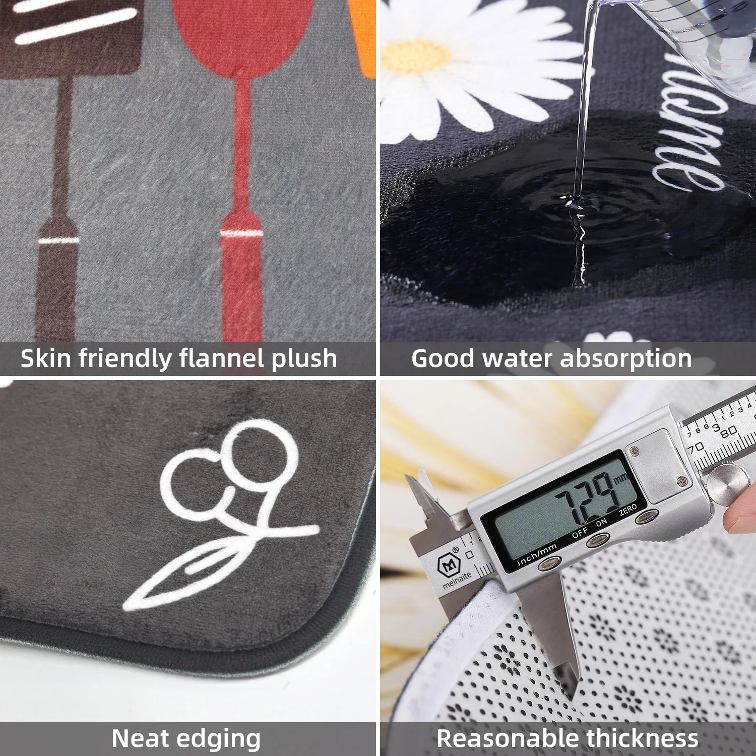 Multi-Purpose Sponge Water Absorption Mat – Anti-Slip, Machine Washable for Kitchen & Bathroom
