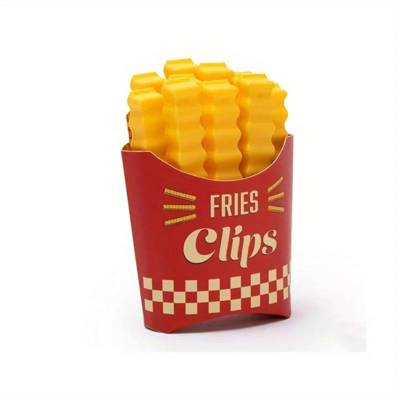 12-Pack French Fry Shaped Bag Clips, Snack & Food Sealing Clips for Chip Bags and Seasonings