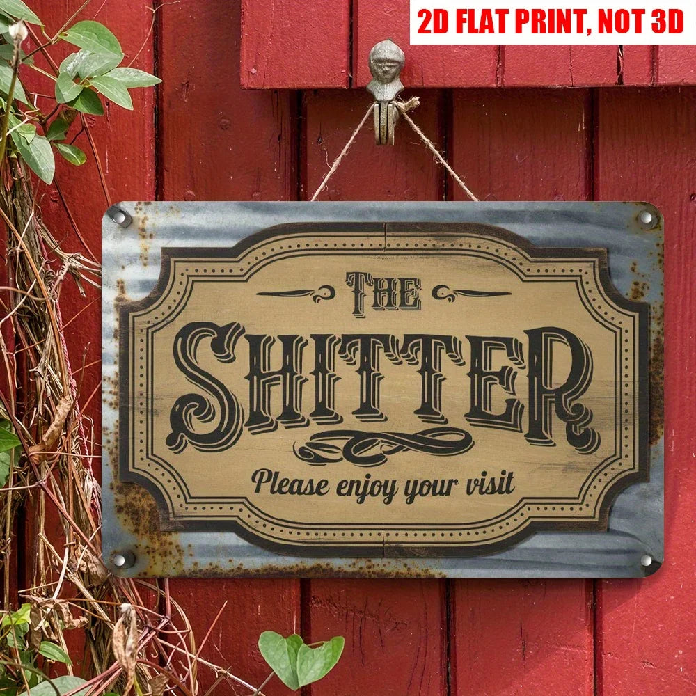 Vintage Welcome Metal Garden Sign — 12 x 8 in (30 x 20 cm) Rustic Classic Wall Plaque