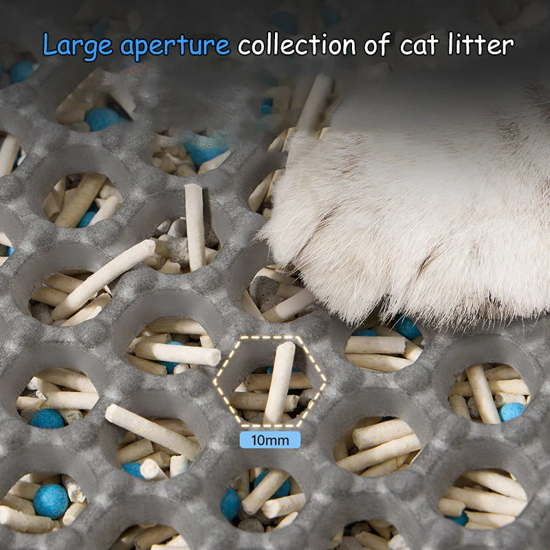 60 x 90 cm (24 x 35 in) Waterproof Double-Layer Cat Litter Mat – Non-Slip Washable EVA Pet Litter Tray Pad
