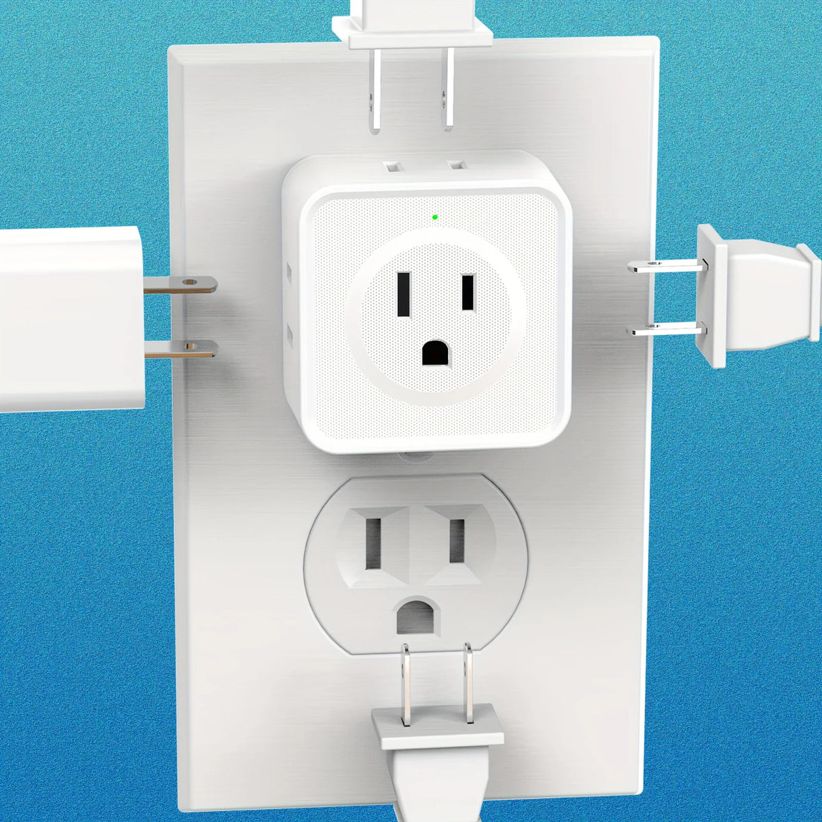 5-Way Outlet Extender Plug Adapter – Compact Multi-Plug Wall Splitter for Travel, Home, Office, Dorm (US Plug, 110–250V)
