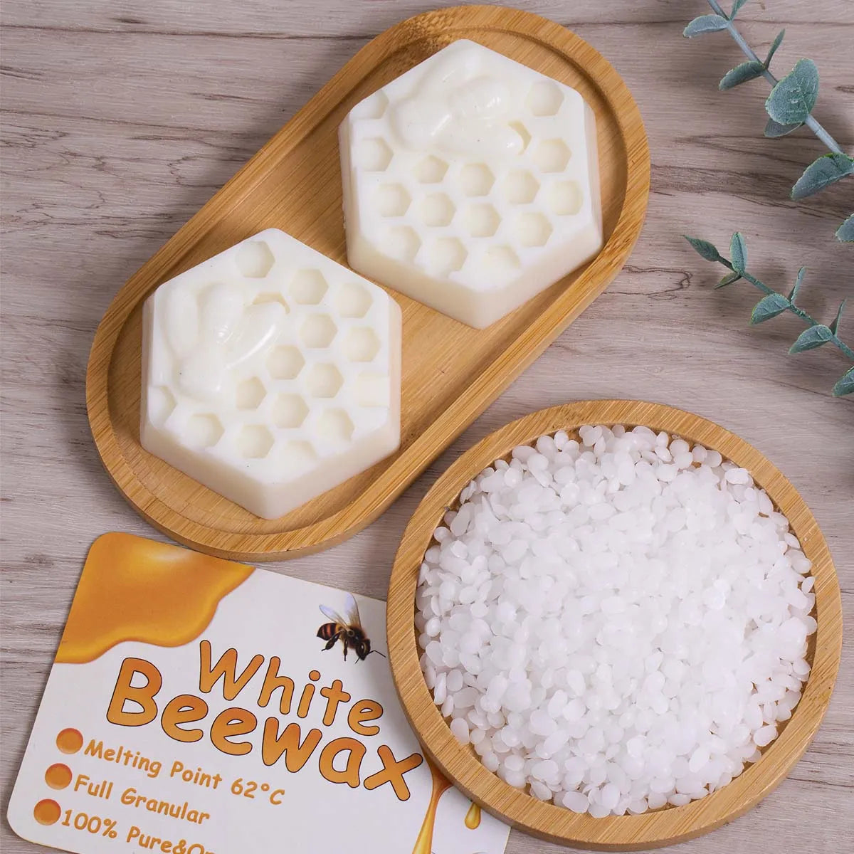 White Beeswax Pellets 1kg (2.2 lb) Odorless Natural Candle Making Wax Granules for DIY Crafts