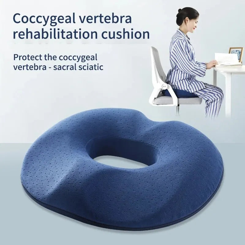 Memory Foam Coccyx Seat Cushion - Office Tailbone Support for Hemorrhoid Relief & Postoperative Comfort - Unisex