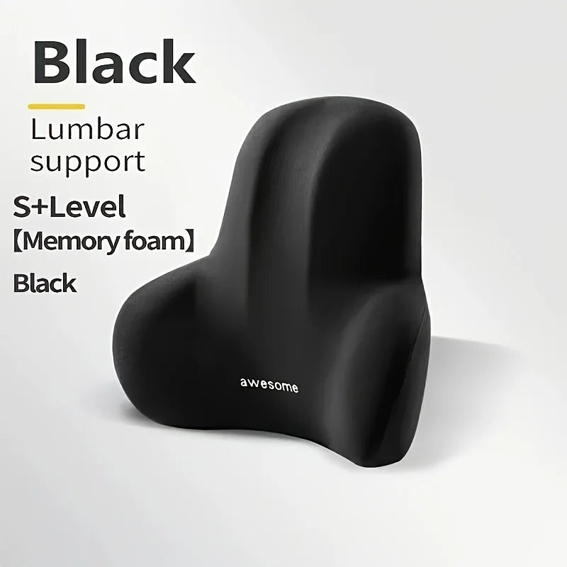 Memory Foam Lumbar Support Pillow for Car, Office and Gaming Chairs - Postpartum Waist Pain Relief Back Cushion