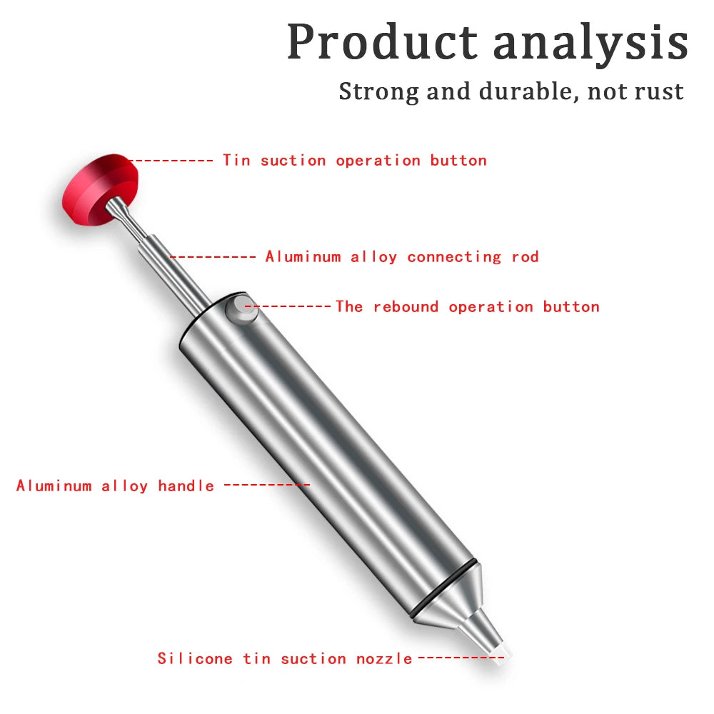 Aluminum Alloy Manual Desoldering Pump Solder Sucker Vacuum Tin Remover for PCB Repair