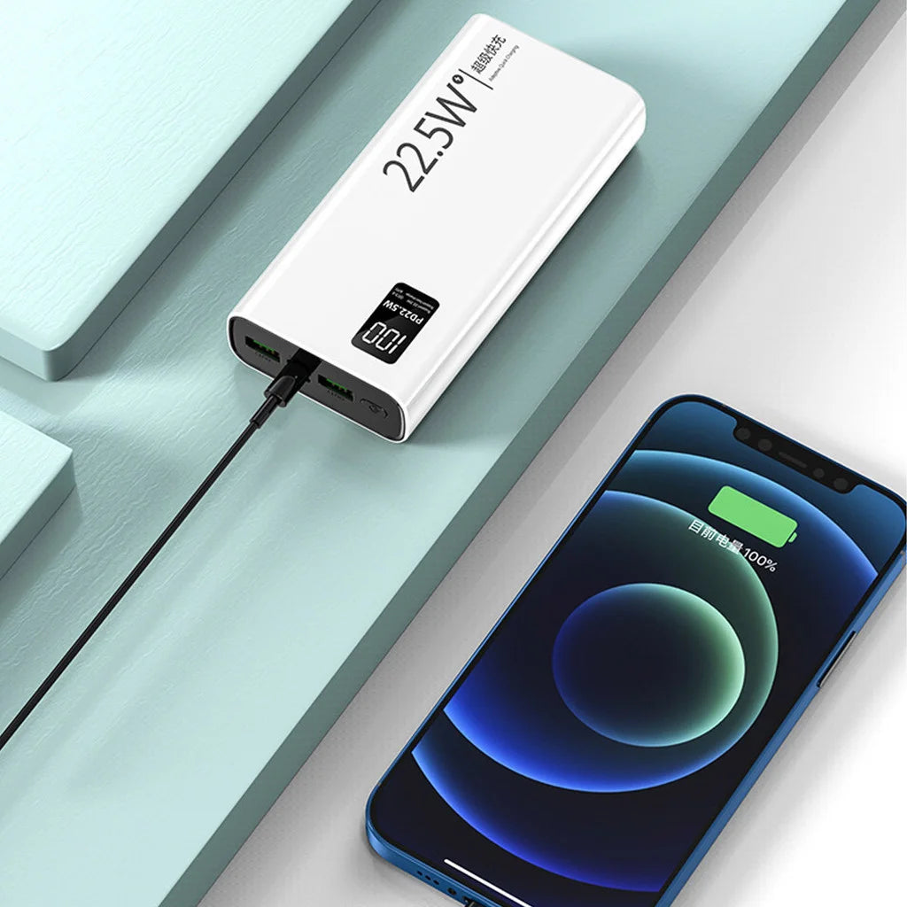 Portable Charger 20,000mAh with LCD Screen - USB-C Power Bank Fast Charging 2 Outputs for Phone, Tablet, and Headphones