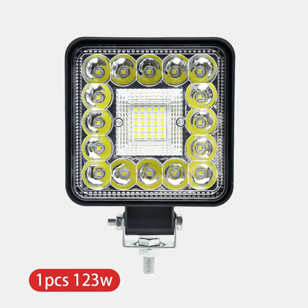 4-Inch (10 cm) LED Work Light - 99W & 123W Round/Square Off-Road Spot Flood Fog Lamp, 12-36V, IP67 - 1/2/4-Pack