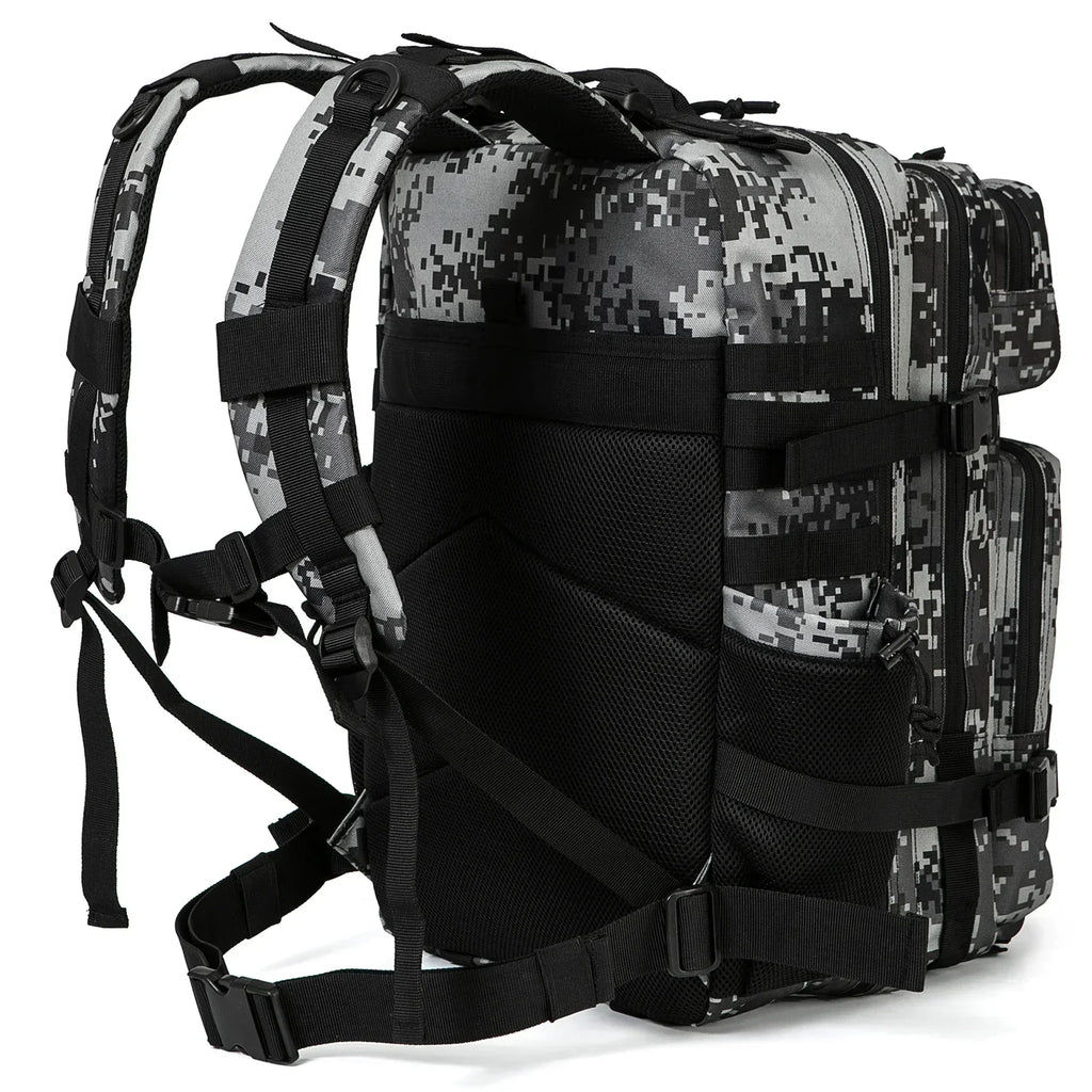 45L Tactical Backpack - 900D Waterproof MOLLE Rucksack for Hiking, Camping, Travel & School