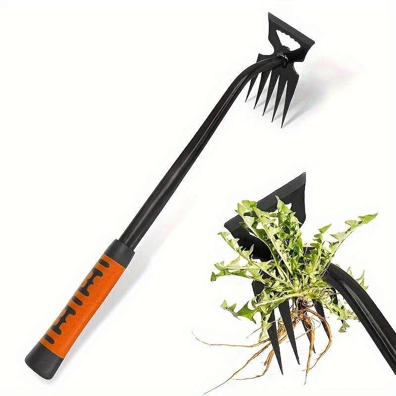 Heavy-Duty Carbon Steel Long-Handled Manual Weeder – Portable Garden, Lawn & Farm Weed Remover