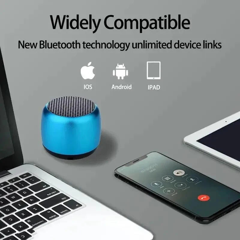 Portable Bluetooth Mini Speaker – Stereo Wireless Speaker with USB Charging, Built-In Microphone & Outdoor Subwoofer for Phone & PC
