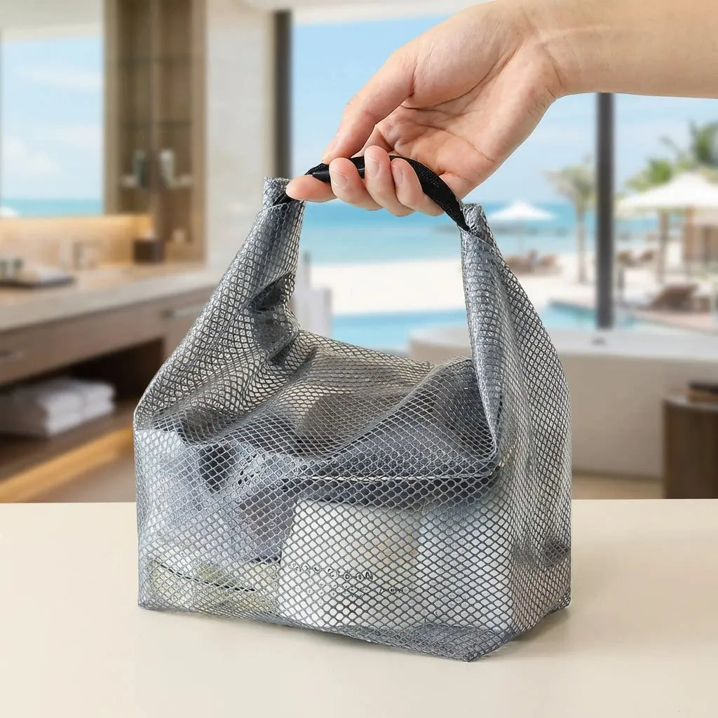 Clear Waterproof Travel Cosmetic Bag - Large Transparent Toiletry Pouch 27 x 24 x 17 cm (10.6 x 9.4 x 6.7 in)