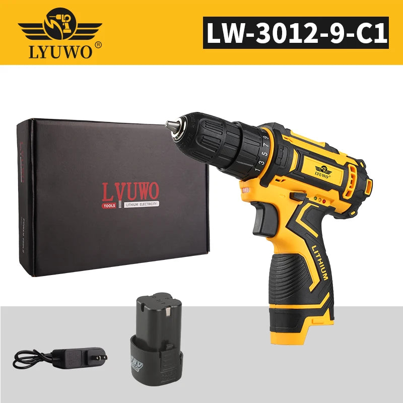 Cordless Drill 12V/16.8V/21V Rechargeable Electric Screwdriver - 2-Speed Lithium Battery Multi-Function Power Tool