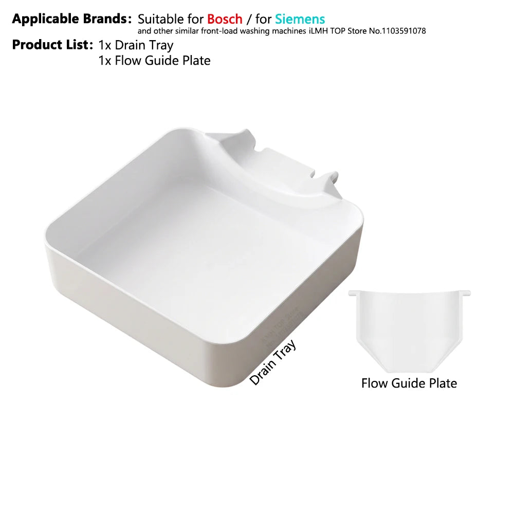 Washing Machine Drain Pan Front-Load Washer Water Catcher Tray Filter Cleaning Spill Protector