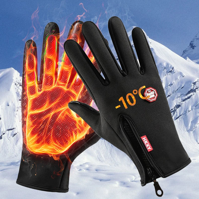 Unisex Touchscreen Winter Gloves - Warm Windproof Non-Slip Gloves for Cycling, Driving & Motorcycle