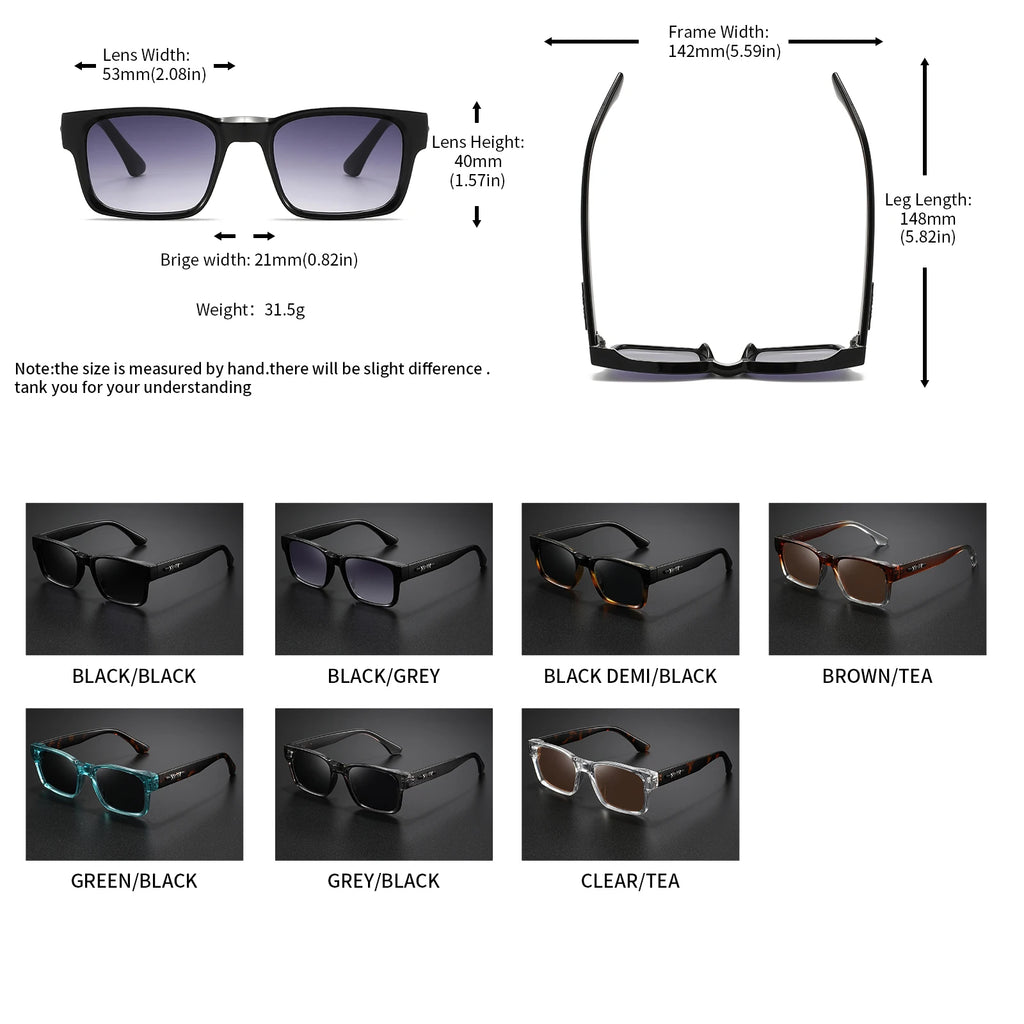 Retro Punk Square Sunglasses - UV400 Polycarbonate Frame Unisex Protective Shades