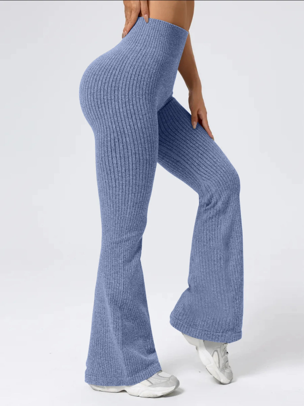 Women's High-Waist Flared Bell-Bottom Yoga Pants Seamless Elastic Waistband for Workout & Everyday Wear