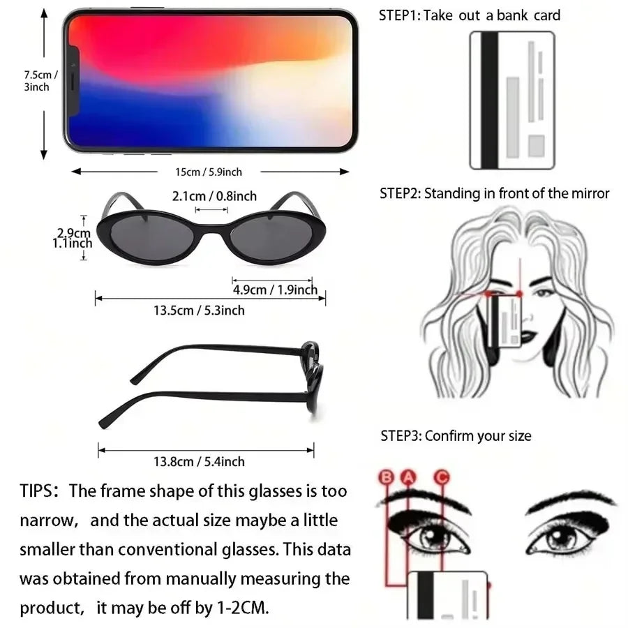 Small Oval Leopard Print Sunglasses - Retro Travel Fashion Shades, UV400 Protection