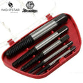 5-Piece Screw Extractor & Center Drill Guide Set – Broken Bolt and Damaged Screw Remover (1/8, 1/4, 5/16, 7/16, 9/16 in / 3.2–14.3 mm)