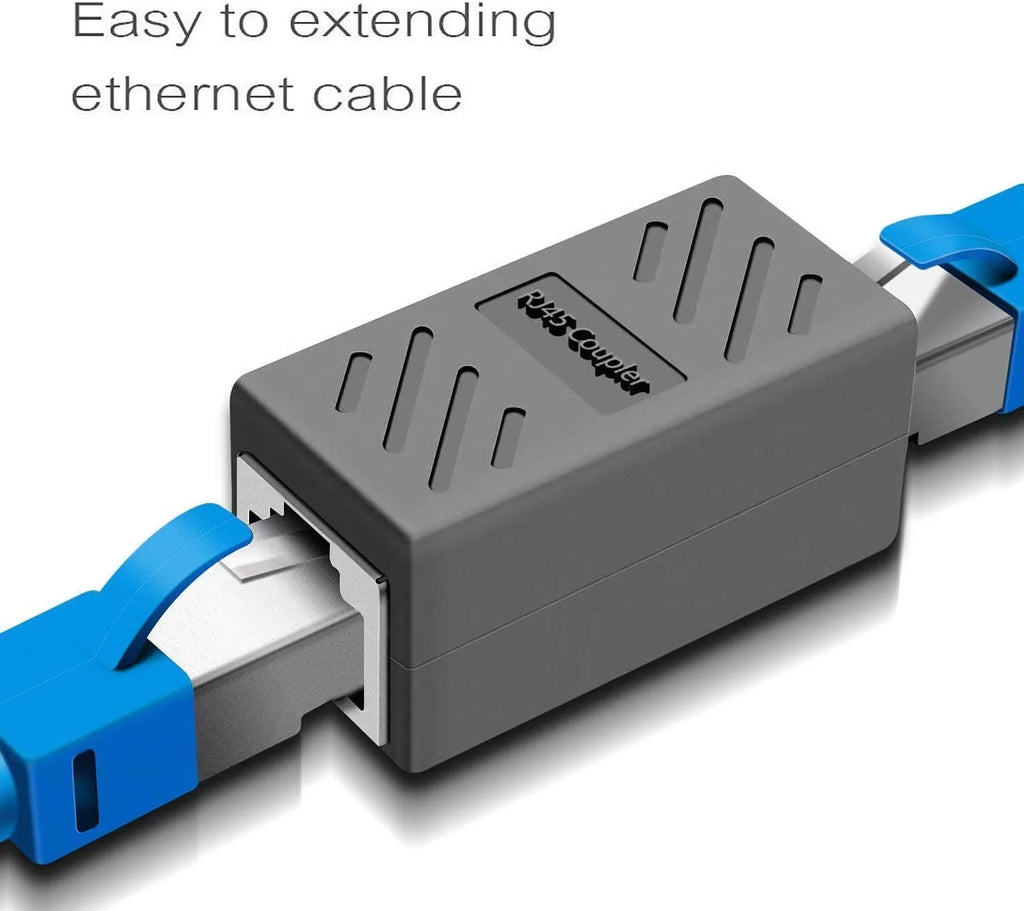RJ45 Female-to-Female Coupler Cat5/Cat6 Ethernet Gigabit Inline Adapter Network Extender